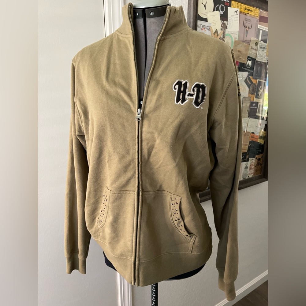 Harley Davidson Women’s Zip Hoodie / Army Green / Santa Maria California